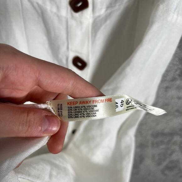 Anthropologie Off The Shoulder Button Midi Dress Size 14 Prairie Cottage New - Picture 3 of 6